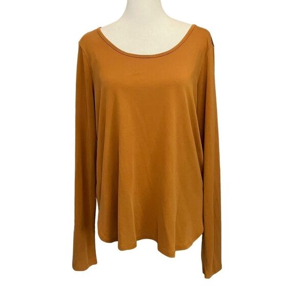 Betsey Johnson Performance Top Strappy Back Long Sleeve T-Shirt Spice Logo L - Picture 2 of 8